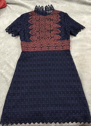 Платье sandro нарядное темно синего цвета1 фото