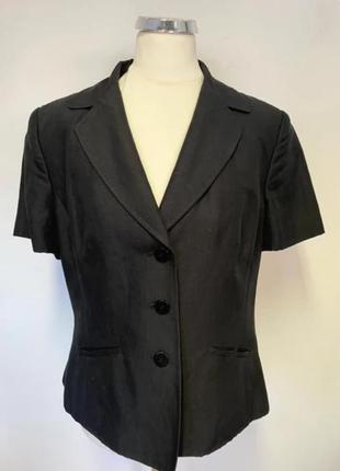 Лен!!! винтажный пиджак из льна черного цвета!