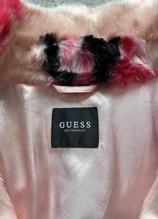 Шубка guess сакура, редкость искусственный мех шуба розовая3 фото