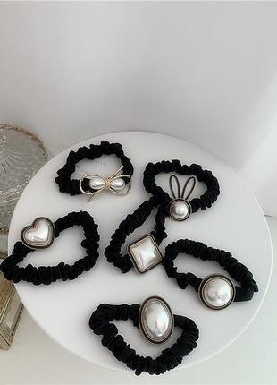 Резинка для волосся французька перлина