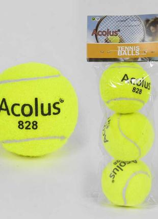 М'яч для великого тенісу "tk sport" 3шт у пакеті, d=6см, c40193