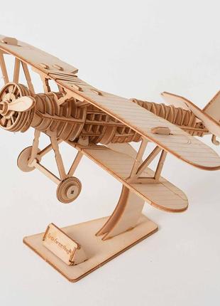 3d дерев'яний конструктор wooden art модель біплан