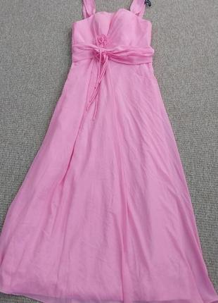 Розовое длинное платье на праздник,тематическую вечеринку