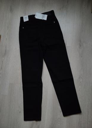 Джинси чорні мом mom slim fit 36 zara 6147/1566 фото