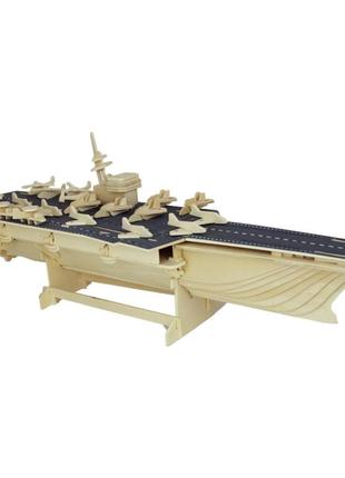 3d дерев'яний конструктор. модель корабель авіаносець