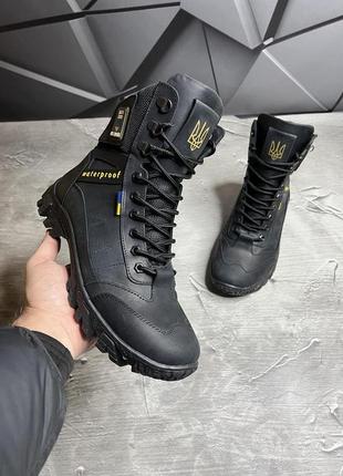Берці тактичні зимові польові військові армійські черевики для військових зсу зсу black мех 40 (26см) gl-559 фото