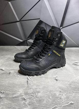 Берці тактичні зимові польові військові армійські черевики для військових зсу зсу black мех 40 (26см) gl-557 фото