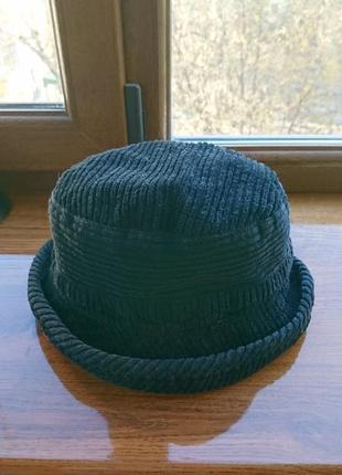 Теплая шляпа с короткими полями р 58 серо черная вельвет5 фото