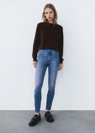 Джинси сині базові скіні zara 34 skinny 6840/0432 фото