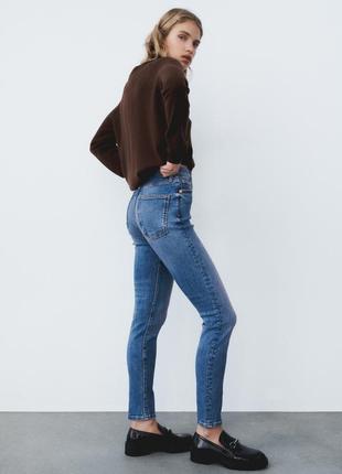 Джинсы синие базовые скини zara 34 skinny 6840/0434 фото