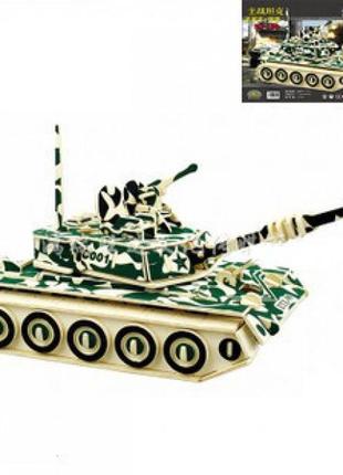 3d деревянный конструктор. модель военный танк ztz-99