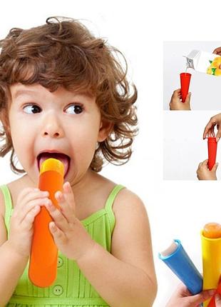 Силиконовые формы для мороженого и замороженного сока. 4 шт./наб.