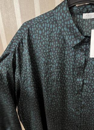 Новая! атласная блуза в анималистический принт papaya5 фото