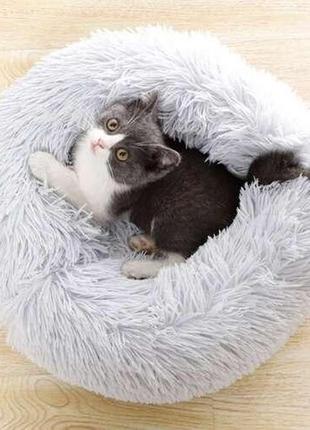 Лежак для собак та котів травка сірий purlov 22759  польща4 фото