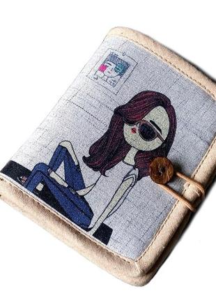 Женский текстильный кошелек джинсовое настроение1 фото
