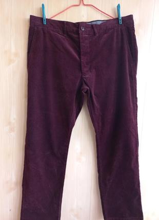 Вельветовые брюки джинсы мужские штаны баклажан бургундия фиолетовые 2xl2 фото