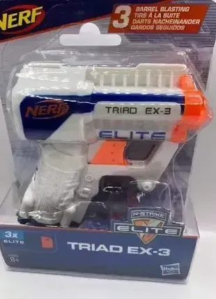 Іграшковий бластер nerf n-strike elite triad ex-3 від hasbro