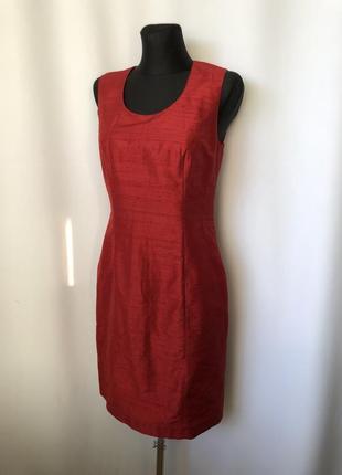 Шелковый костюм винтаж красный платье и жакет из шелка4 фото