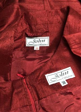 Шелковый костюм винтаж красный платье и жакет из шелка8 фото