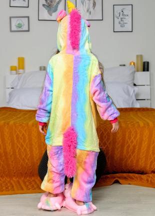 Тепла піжама кігурумі веселковий єдиноріг - кигуруми пижама радуга кенгурумі кенгуру кегурумі2 фото