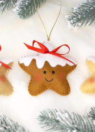 Різдвяне печиво зірочка, імбирне печиво, новорічне печиво №3 (1 шт)3 фото