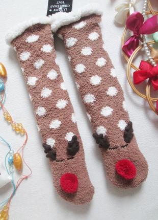 Шикарные плюшевые носки сапоги олень на меху christmas ❄️⛄❄️2 фото