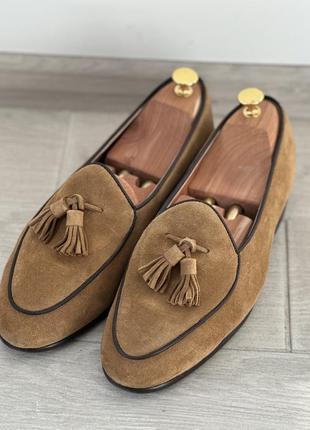 Чоловічі замшеві коричневі туфлі лофери loafers berwick 1707 uk9 eu43