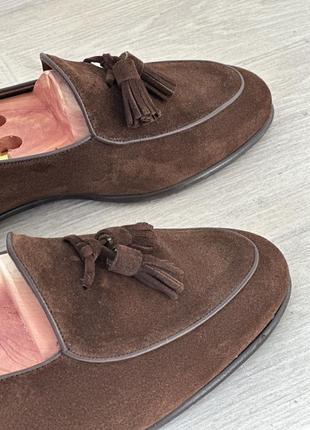Мужские замшевые коричневые туфли лоферы loafers berwick 1707 uk9 eu436 фото