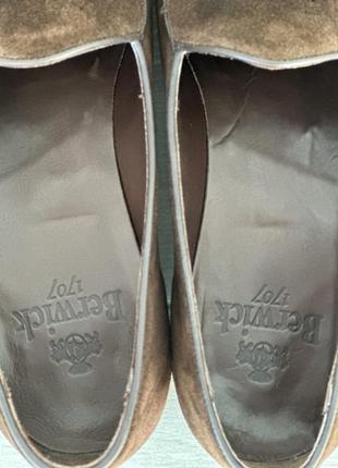 Мужские замшевые коричневые туфли лоферы loafers berwick 1707 uk9 eu438 фото