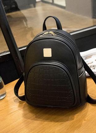 Дитячий міні рюкзак чорний маленький мини портфель рюкзачок1 фото