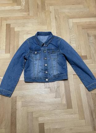 Джинсовый пиджак, джинсовка для девочки 9, 10 лет 134, 140