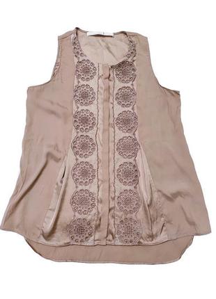 Шелковый топ блуза вышивка dorothee schumacher /6684/