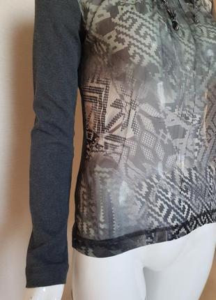 Эксклюзивная комбинированная блуза от премиум бренда marc cain5 фото