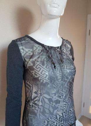 Эксклюзивная комбинированная блуза от премиум бренда marc cain3 фото
