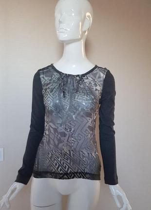 Эксклюзивная комбинированная блуза от премиум бренда marc cain2 фото