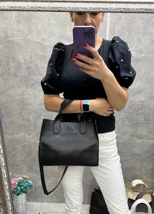 Черная практичная женская сумка сумочка2 фото