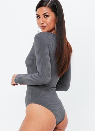 Боди в рубчик. боди с длинным рукавом. боди v-образным вырезом