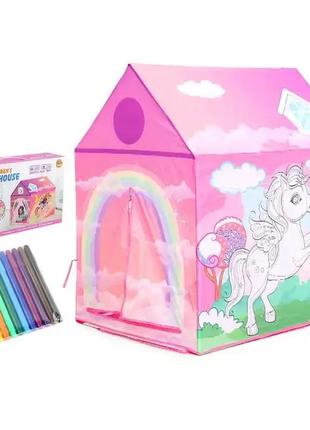 Ігрова палатка для дівчата розмальовка єдиноріг поні
