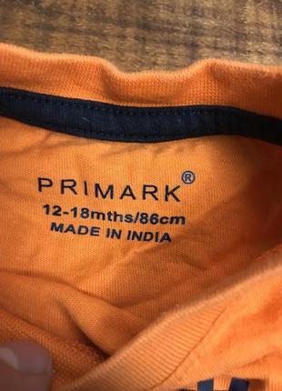 Детская хлопковая футболка с принтом primark (примарк 12-18 мес 80-86см идеал оригинал разноцветная)4 фото