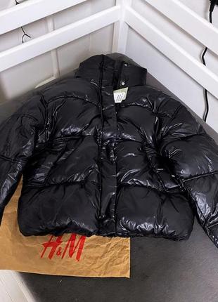 Трендовый пуховик с отблеском h&m оверсайз пуфер