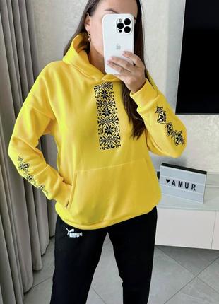 Утепленная кофта на флисе с патриотическим принтом