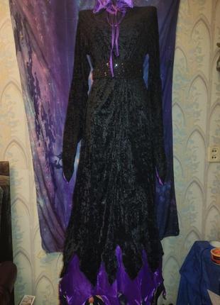 Бархатное велюровое ведьмское вампирское платье макси малофисента