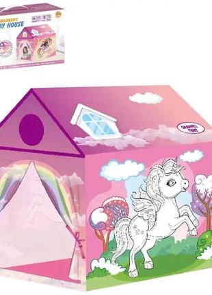 Каркасная игровая палатка для детей раскраска единорог пони2 фото