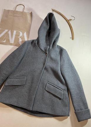 Стильное шерстяное пальто zara оригинал