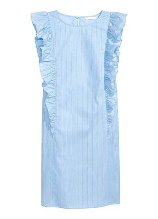 Хлопковое голубое платье с воланами от h&m3 фото