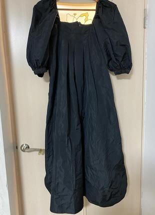 Чорна сукня міді з пишними рукавами zara, xs.2 фото