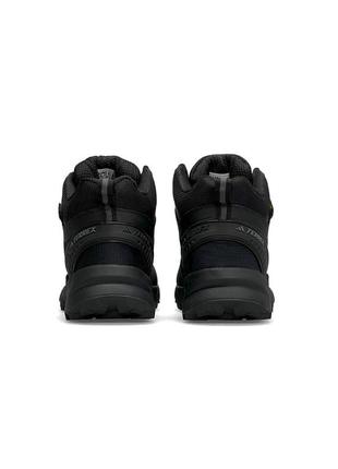 Зимние мужские кроссовки adidas terrex gore-tex cordura all black fur#адидас6 фото