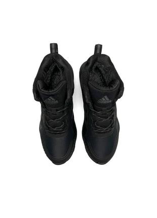 Зимние мужские кроссовки adidas terrex gore-tex cordura all black fur#адидас8 фото