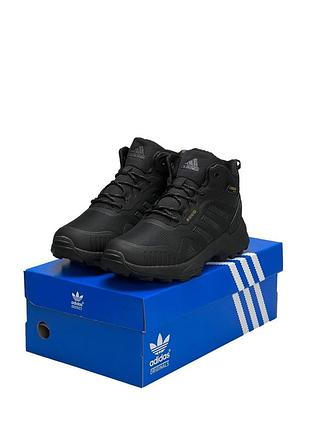 Зимові чоловічі кросівки adidas terrex gore-tex cordura all black fur#адидас