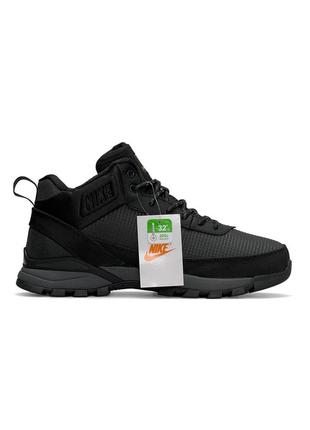 Зимние мужские кроссовки nike rivah gore-tex black gray fur#найк4 фото